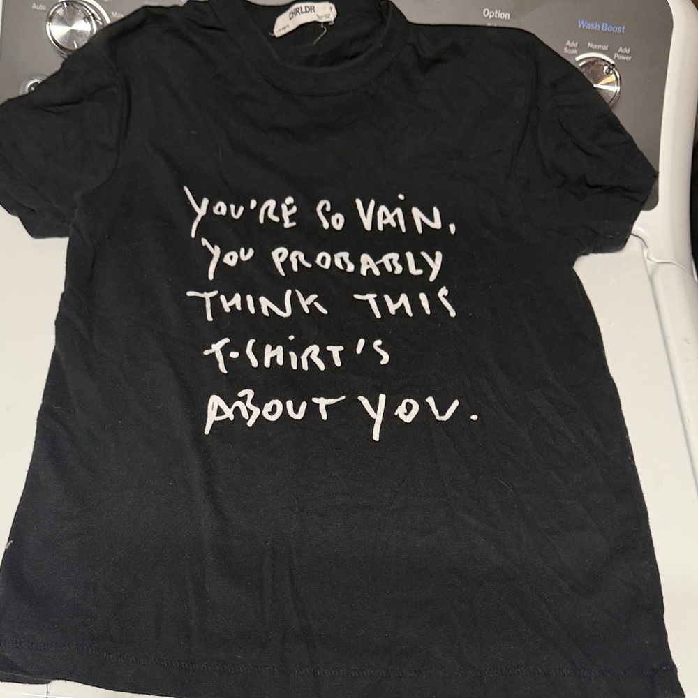 CHRLDR Black Tee with White Text
